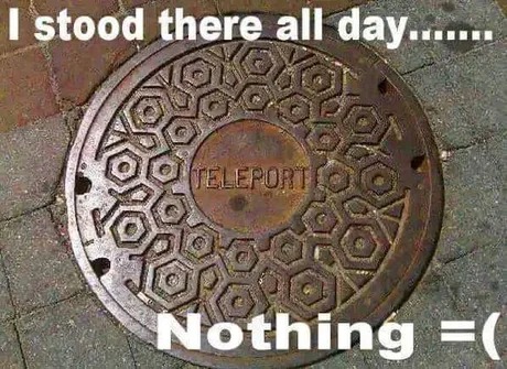 Waiting for the teleport – meme