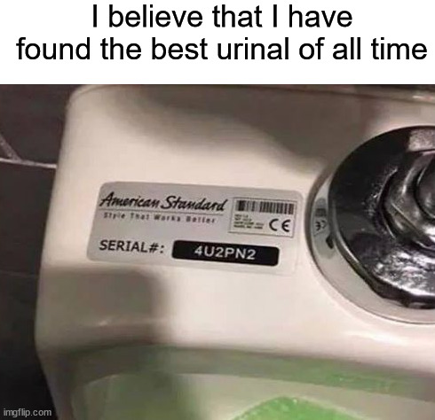 The smartest urinal serial number! ლ(╹◡╹ლ)