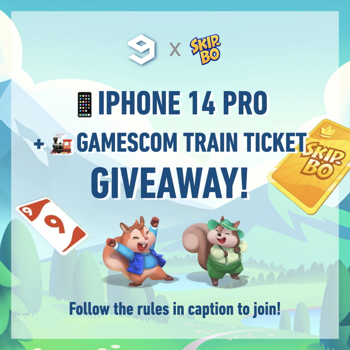 IPhone 14 Pro Giveaway ud83cudf81 9GAG x Skip-Bo Mobile is giving away an iPhone 14 Pro, 9GAG gamescom 2023 train ticket and USD$100 cash to 9GAGGERS!