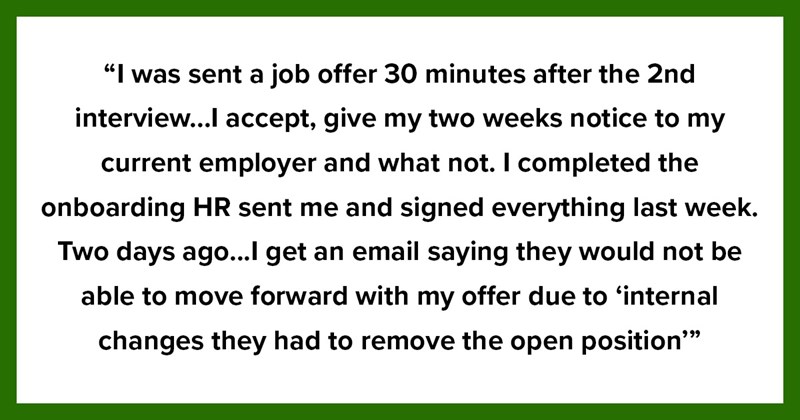 Company Rescinds Job Offer and Screws Over Applicant, Gets Mad About Negative Glassdoor Review