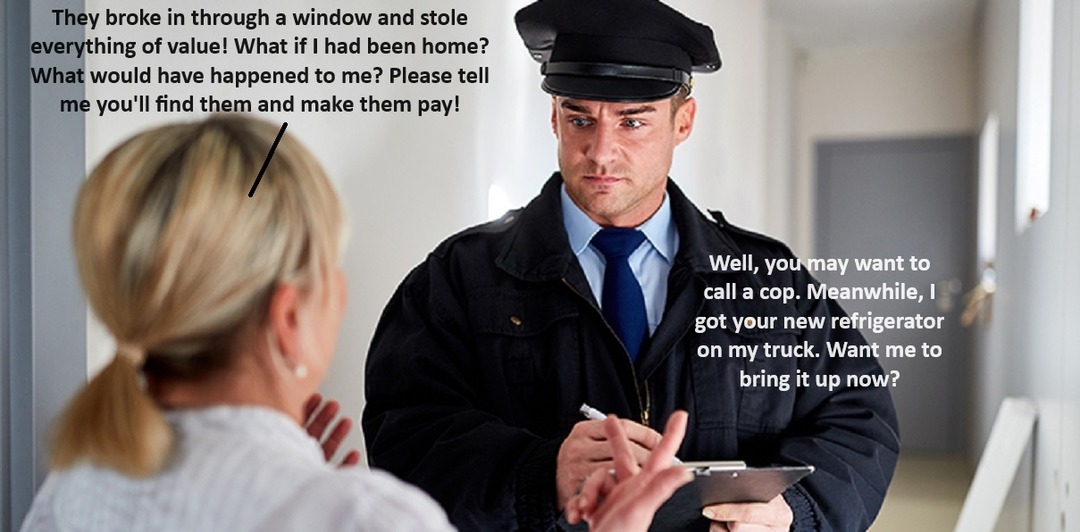 I think I might trust a delivery man more than a cop these days. – meme