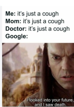 NEVER ask Google for health related things!!! LOL – meme