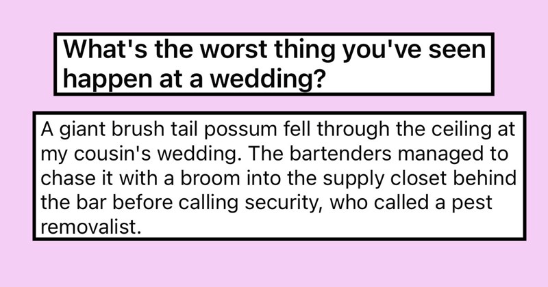 People Share The Worst Things They’ve Seen at a Wedding