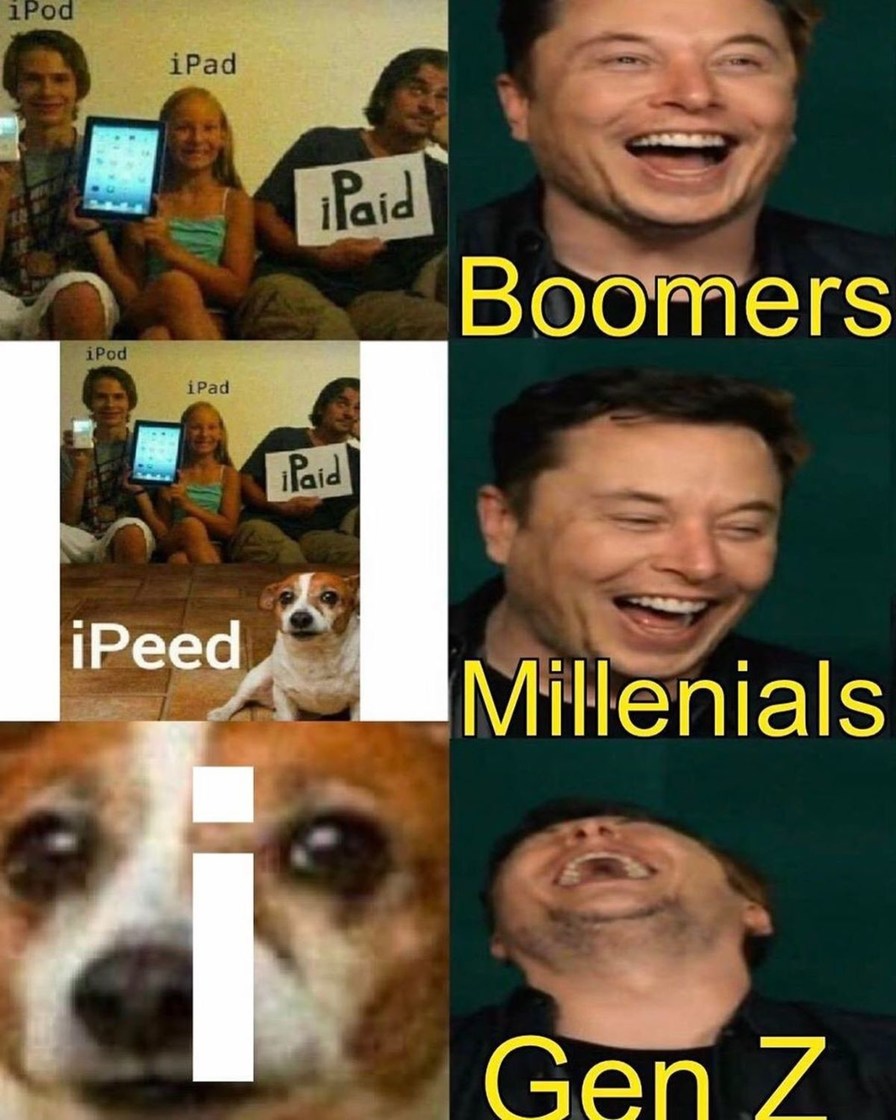 boomers vs millennial vs gen z humor – meme