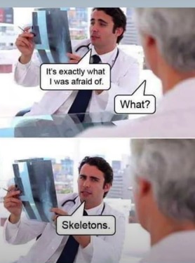 I hate to break it to you people that read this but, you have a skeleton inside of YOU! – meme