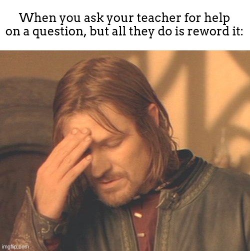 ONE DOES NOT SIMPLY RESTATE A QUESTION AS HELP!!!!