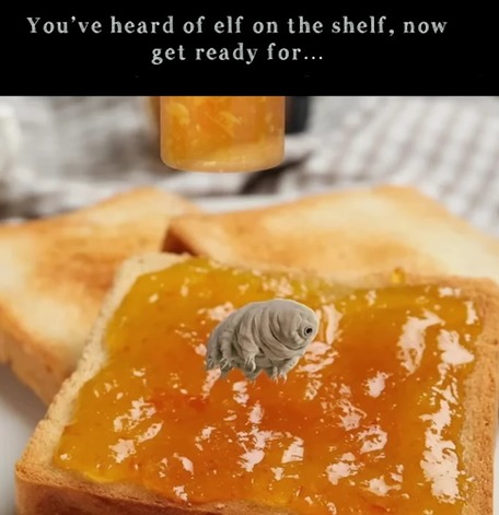 For those who don’t get it, it’s a tardigrade in marmalade :cool: – meme