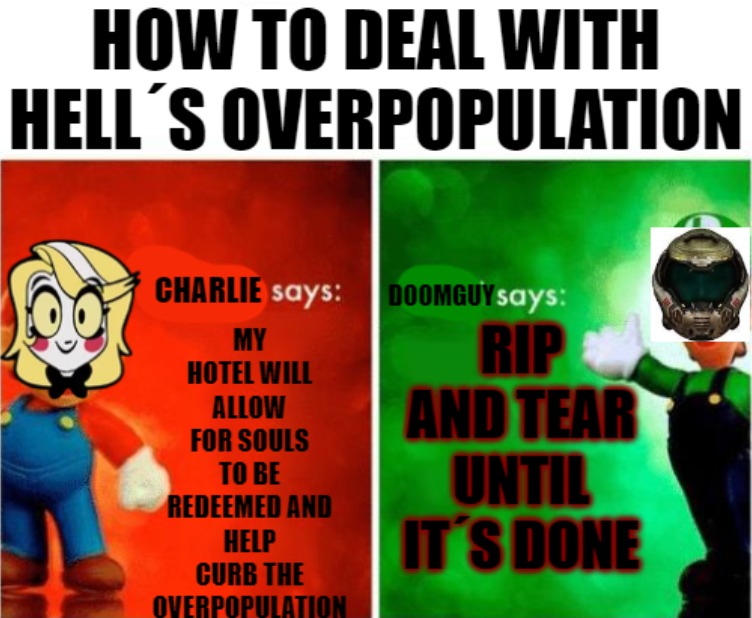 While Charlie´s goal are admirable, The Slayer´s plan is quicker and way more fun – meme