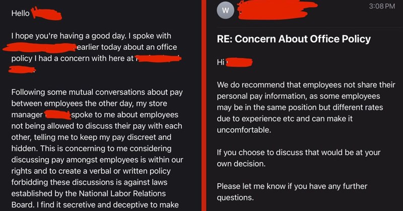 ‘Should I be concerned?’: Worker confronts HR representative after their manager bans employees from discussing pay