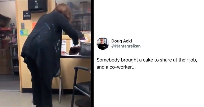 Unsuspecting Office Worker Gets Dragged for Food Faux-Pas