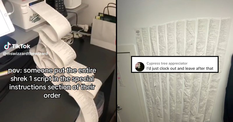 ‘This is shorter than a CVS receipt’: Toronto dispensary prints customer order that has entire script of ‘Shrek’ in the special instructions