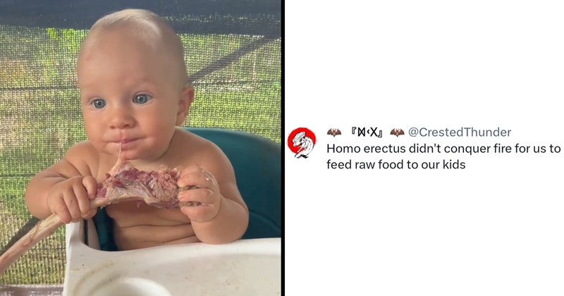 Meat Eating Mom Splits Opinion by Feeding Baby Barely Cooked Steak