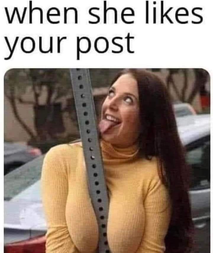 She loves posts – meme