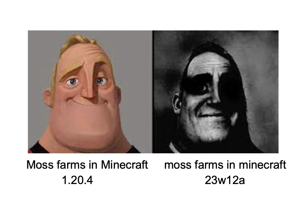 moss farms in Minecraft – meme