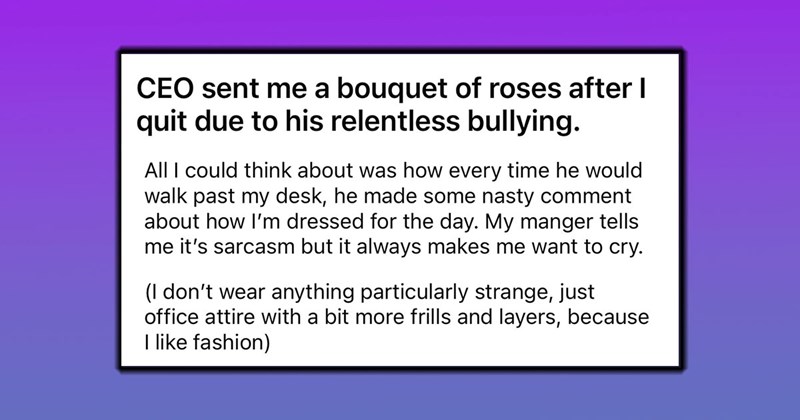 ‘Everything is inappropriate’: Creepy boss gives employee flowers after his bullying forces her to quit