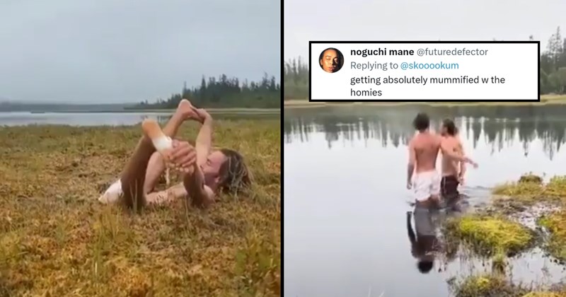 ‘This is how fossils are made’: Adventurous dudes mess around in a bog, split opinion of the internet