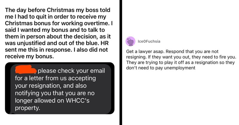 ‘I did not receive my bonus’: Boss forces employee to quit their job to receive their Christmas bonus, refuses to fire them