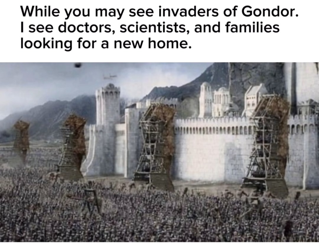 "Dont be racist Gandalf, let them in" – meme