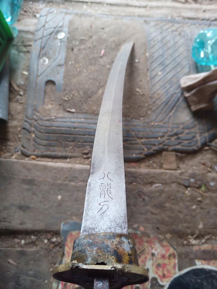 I found this sword in my late grandfather’s workshop, it’s been through a fire that’s why it looks like this, but I’m planing on restoring it ! The thing is I never found out the meaning behind those symbols and it still puzzles me even today !