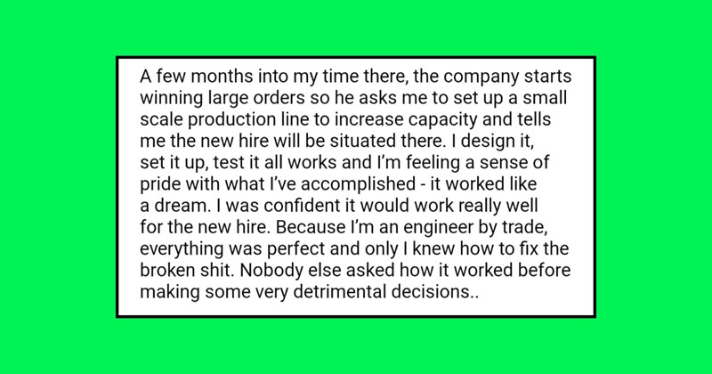 ‘It worked like a dream’: Incompetent boss tries to demote engineer after designing machine for $1 million order, gets hit with devious revenge