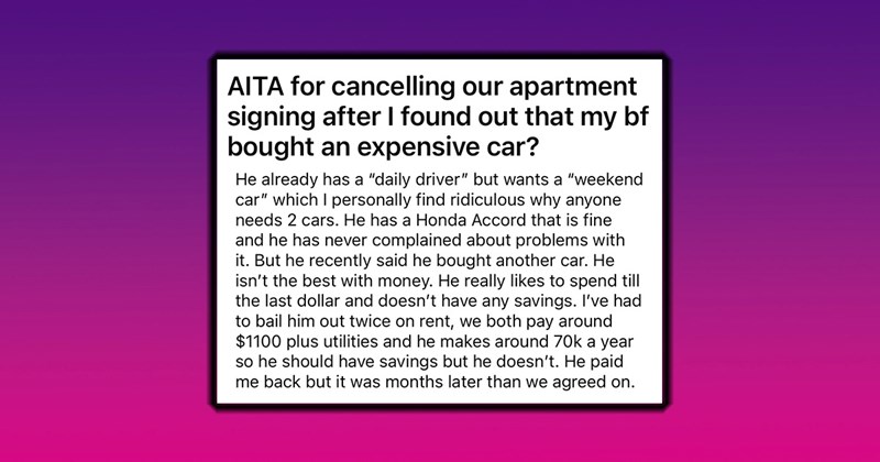 ‘This guy is a huge financial liability’: Reckless boyfriend spends $42k on new car while asking girlfriend for help with rent