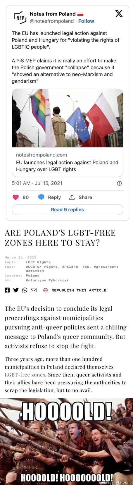 Poland’s fight against Neo-Marxism holding up; EU trying to destroy these pedo-free safe zones – meme