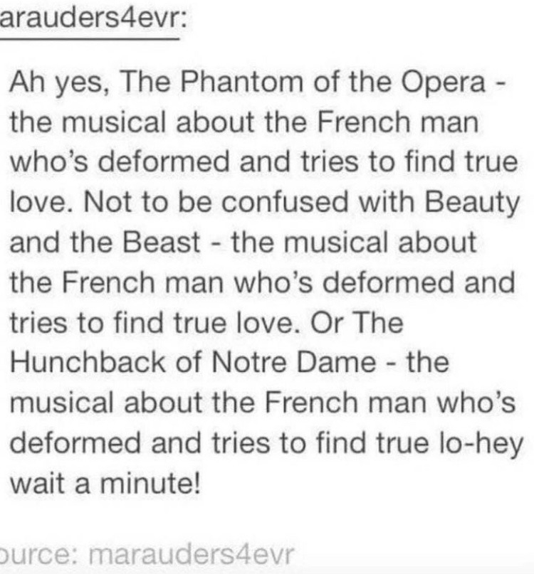 Not to be confused with Mask, the musical about a French man whose deformed trying to find true love – meme