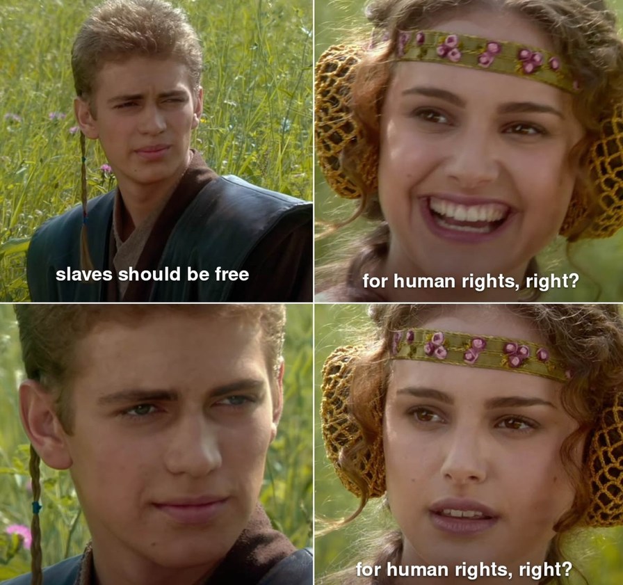 For human rights, right? – meme