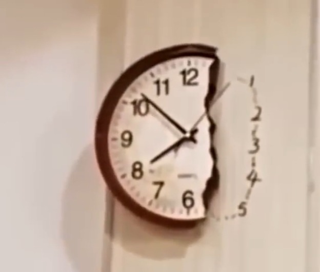 Who took a cartoony ahh bite out that clock – meme