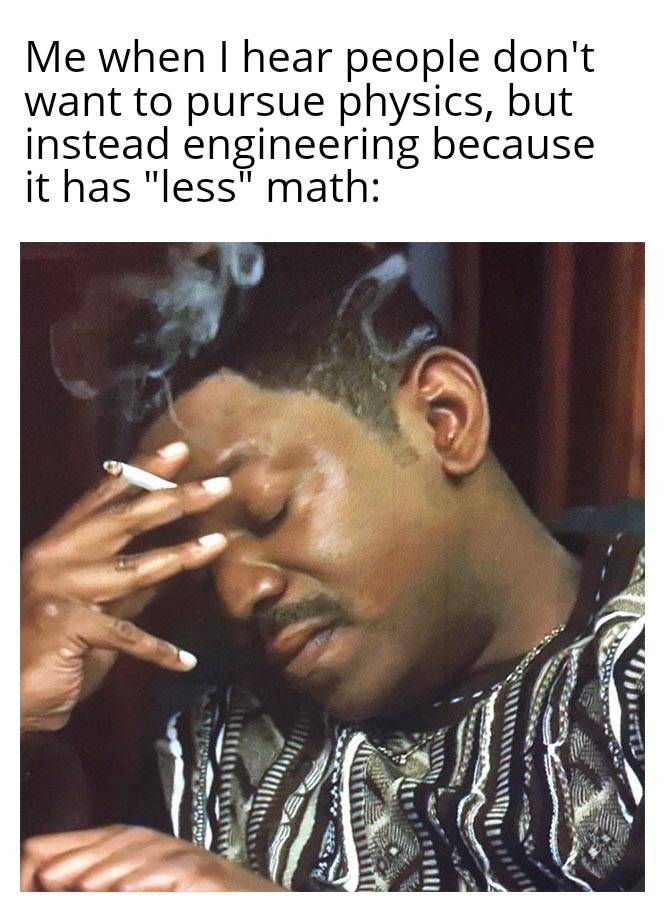 Well… kinda. It depends on the engineering field. – meme