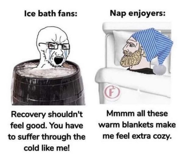 wiping boogers on ice baths – meme