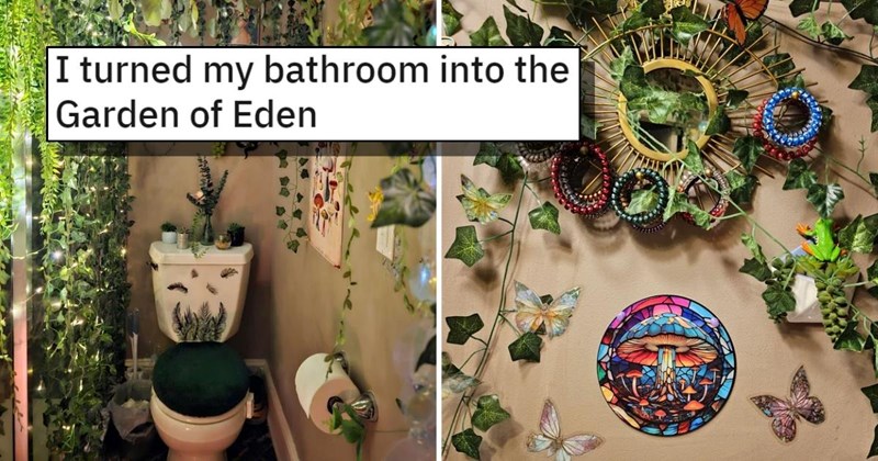 Maximalist Person Turns Bathroom Into ‘Garden of Eden’, Internet Agrees They Went Overboard