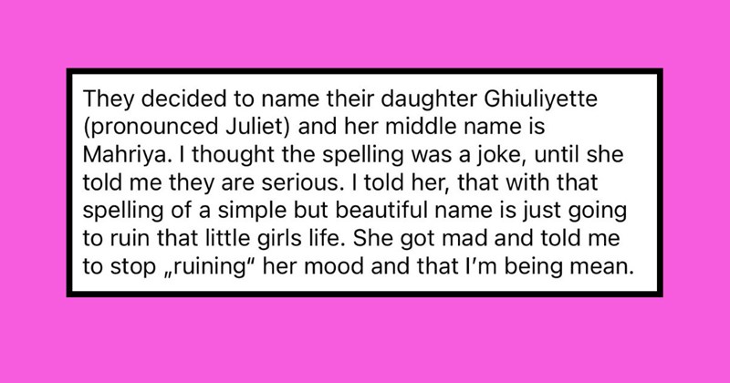 Godmother criticizes mother for naming her daughter Ghiuliyette: ‘Why ruin such a beautiful name by including letters that don’t belong there?’