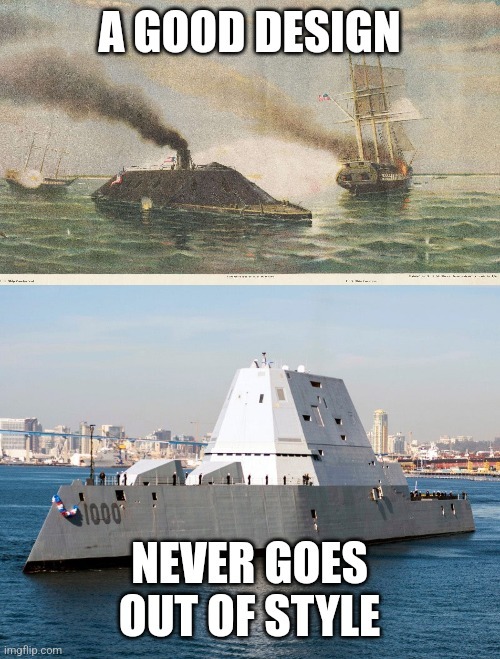 C.S.S. Virgina v. Zumwalt Destroyer – meme