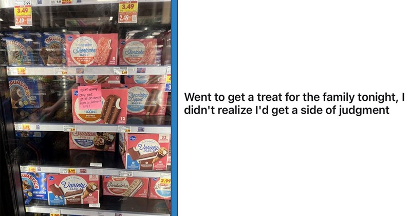 Rogue sticky note on grocery store ice cream inspires rage on the internet: ‘I didn’t realize I’d get a side of judgment’