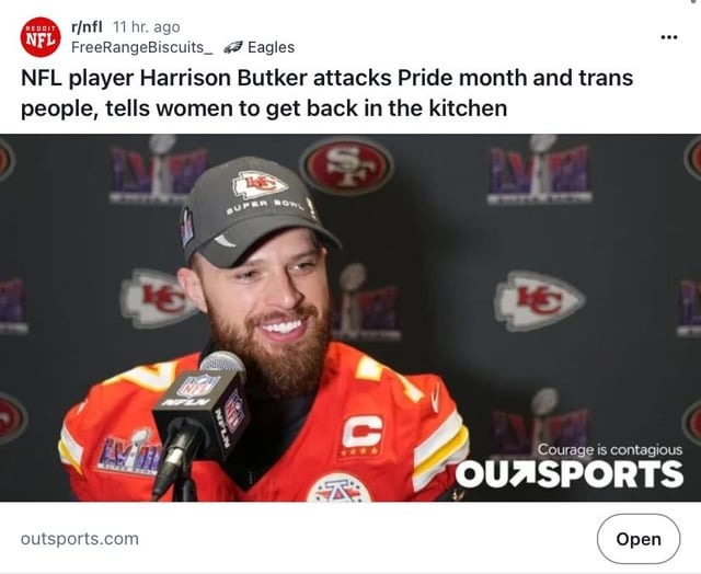 Harrison Butker attacks Pride month and trans people – meme