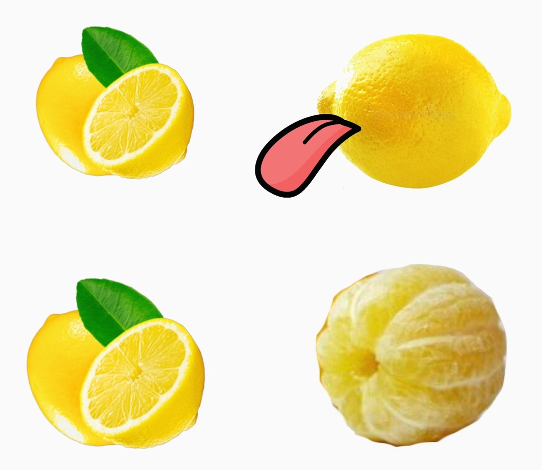 A peeled lemon looks like a lemon with the sour pucker – meme