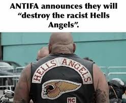 Antifa vs Hells Angels Motorcycle Club MC – meme