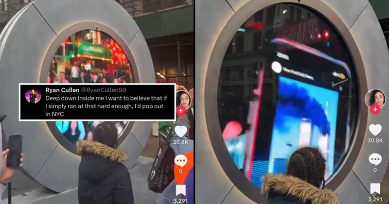 ‘We’re such a deeply unserious country’: New York-Dublin ‘portal’ live art installation immediately creates chaos