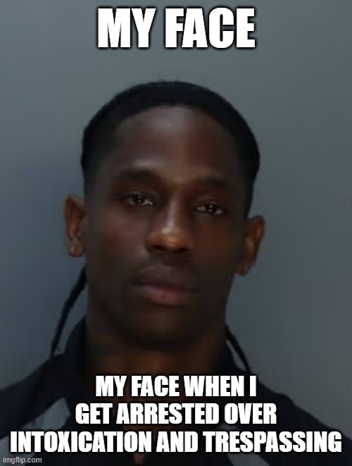 Travis Scott mugshot meme