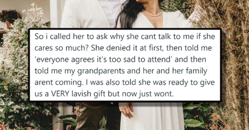 Entitled aunt demands fancy wedding and refuses to attend niece’s small backyard ceremony: ‘She went to my parents to ask if we are too poor for a real wedding’