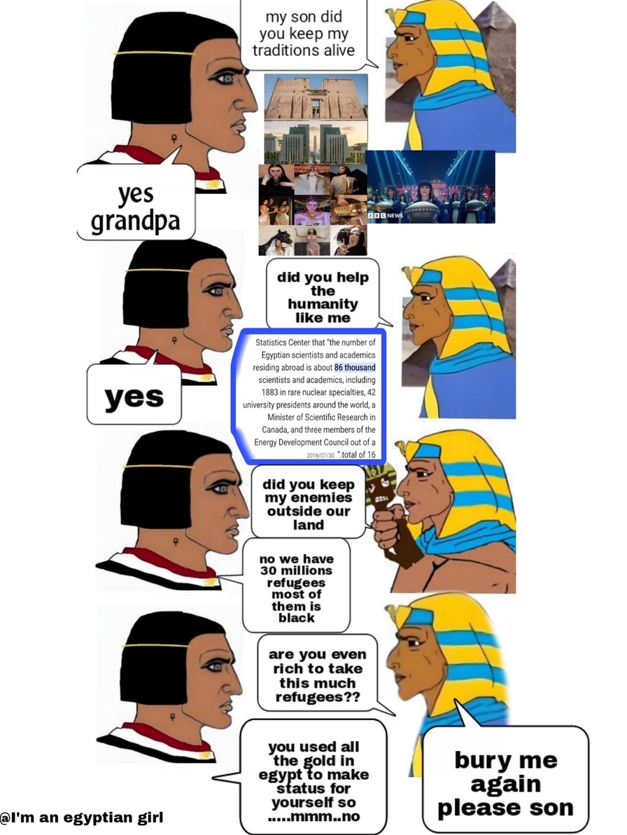 Modern egyptian meet with ancient egyptian – meme