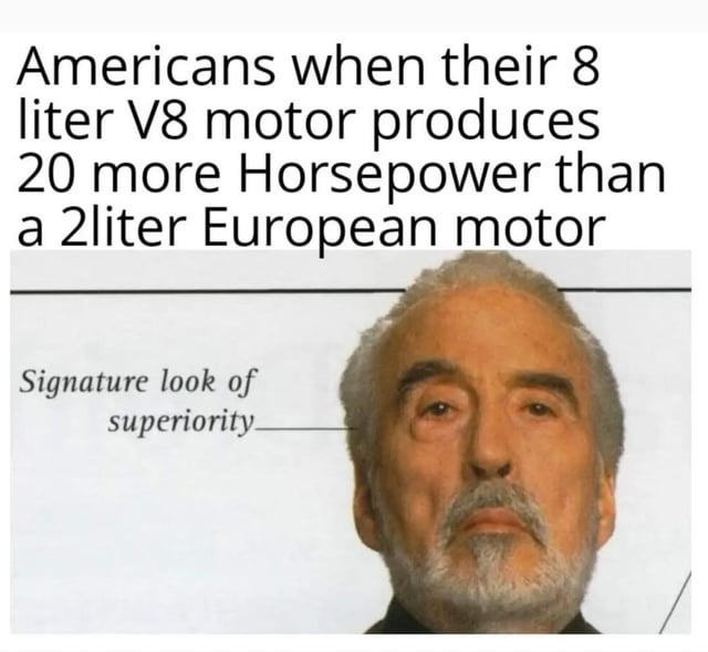 American motor vs European motor – meme