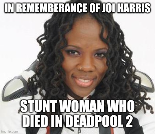 Died as fill in for ‘Domino’ when she was riding motorbike without a helmet, skidded, and hit a building – meme