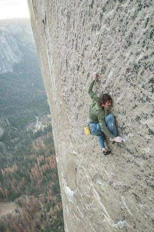 Czech climber Adam Ondra free climbs El Capitan in Yosemite National Park. – meme