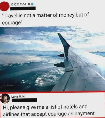 Travel is not about the money – meme