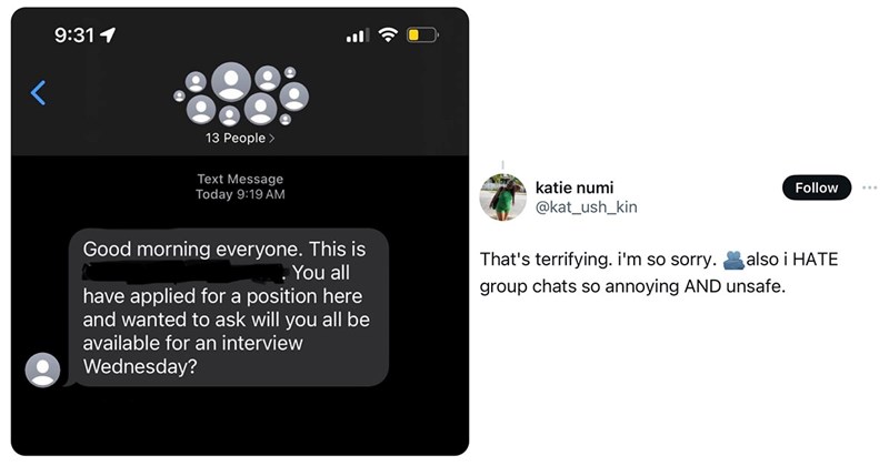 ‘It’s giving MLM/pyramid scheme’: Shady job recruiter puts 10+ applicants in a public group chat, exposing everyone’s phone number