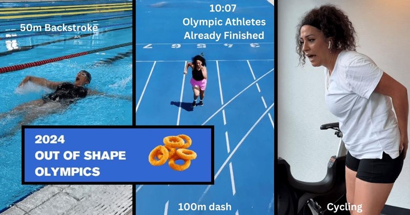 ‘I hit the [halfway mark] and Olympic athletes have already finished’: Unathletic woman creates her own ‘Out of Shape Olympics’, competing at a tremendously average level to prove a hilarious point