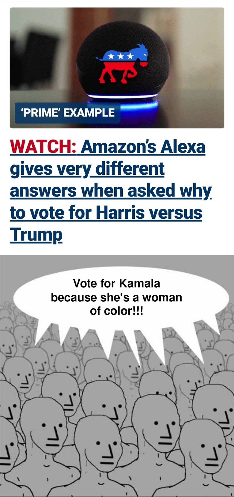 Harris’ Only Politicsl Trait is the Color of Her Skin – meme