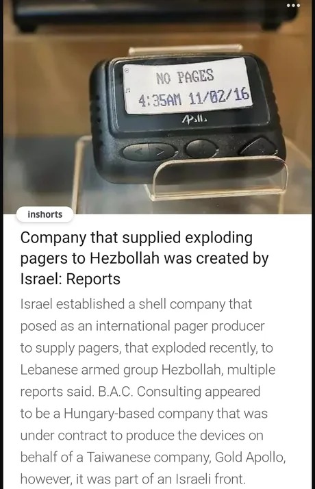 Hezbollah pager company was created by Israel – meme